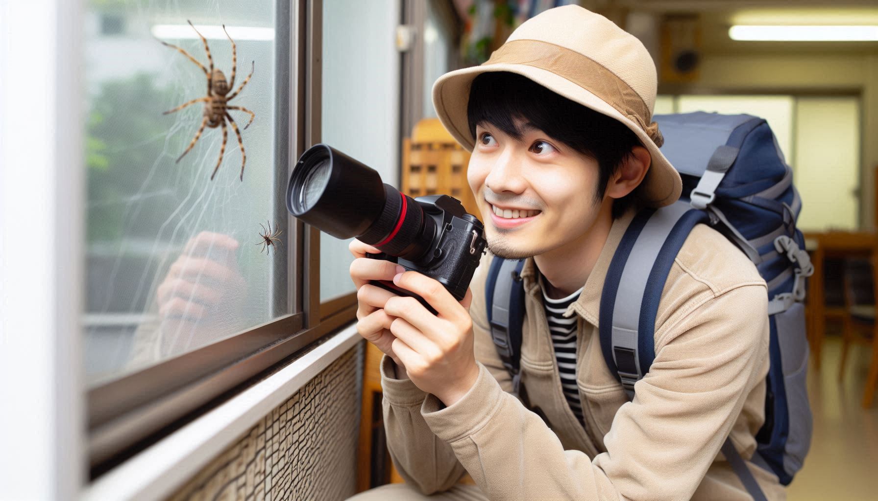 アシダカグモなつく