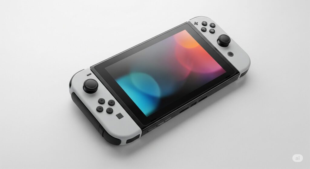 【スイッチ 2 いらない】白いジョイコンを装着したニンテンドースイッチ有機ELモデル